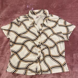 No Boundaries Women's Beige and Black Button Down Shirt XXXL(21)